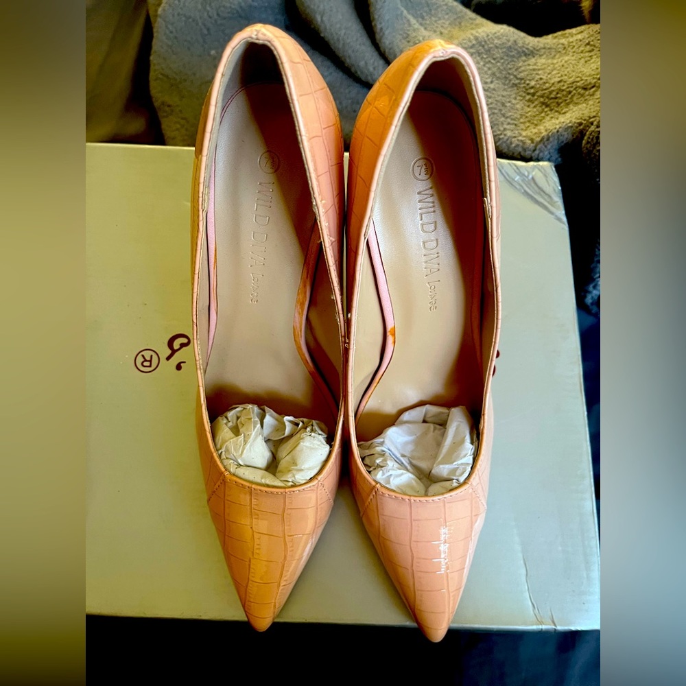 Coral high heels